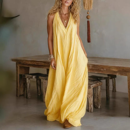 Sleeveless Loose Fit Vest V-neck