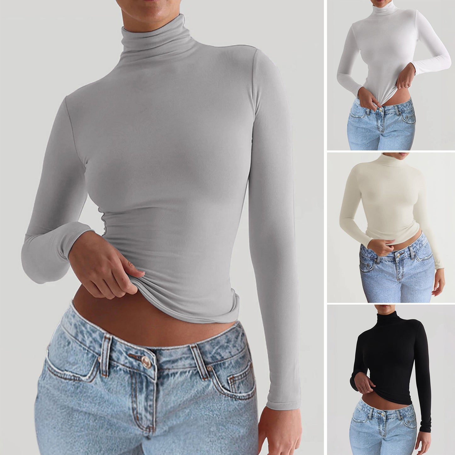 Y2K Slim Turtleneck T-shirt