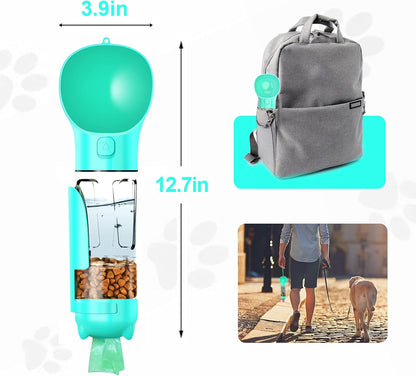 Dog Water Bottle, Leak Proof Portable Puppy Water Dispenser with Drinking Feeder for Pets Outdoor Walking, Hiking, Travel, Food Grade Plastic, BPA Free
