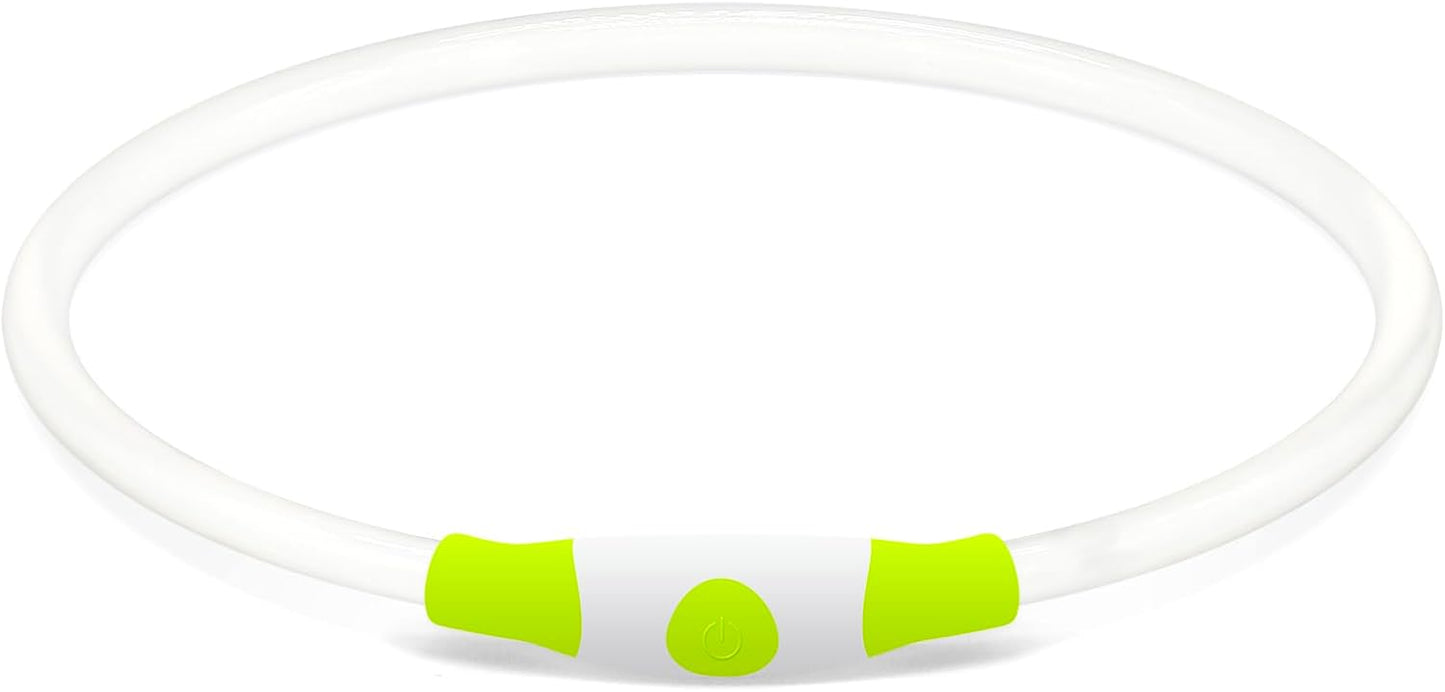 Led Dog Collar,  USB Rechargeable Flash Dog Necklace Light, Pet Safety Collar Makes Your Beloved Dogs Be Seen at Night for Small Medium Large Dogs(Green)