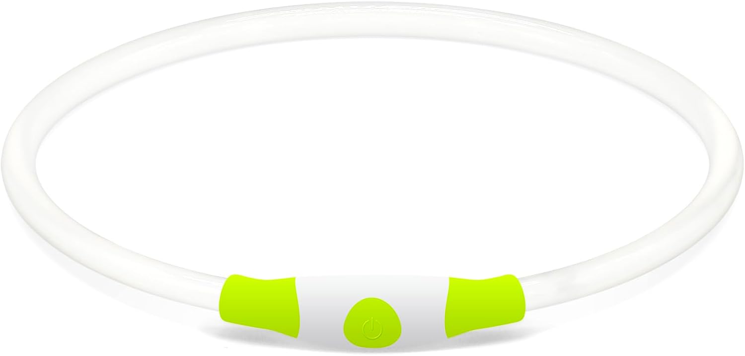 Led Dog Collar,  USB Rechargeable Flash Dog Necklace Light, Pet Safety Collar Makes Your Beloved Dogs Be Seen at Night for Small Medium Large Dogs(Green)