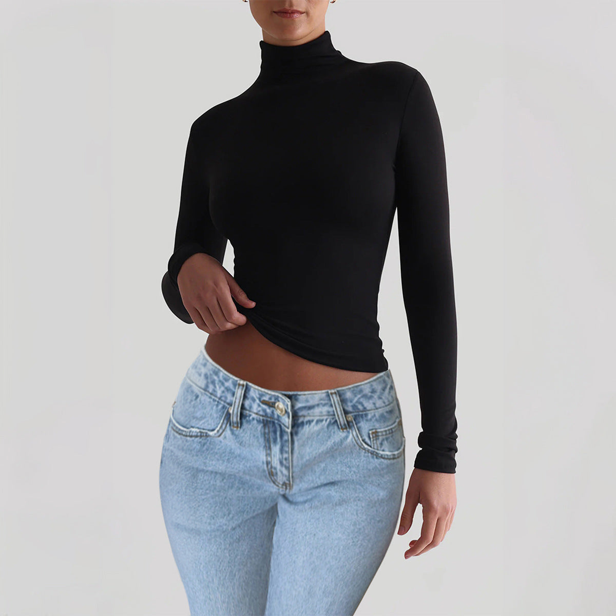Y2K Slim Turtleneck T-shirt