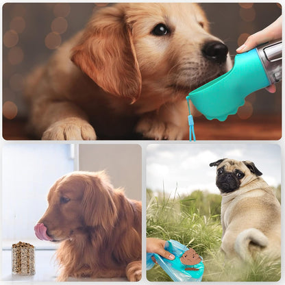 Dog Water Bottle, Leak Proof Portable Puppy Water Dispenser with Drinking Feeder for Pets Outdoor Walking, Hiking, Travel, Food Grade Plastic, BPA Free