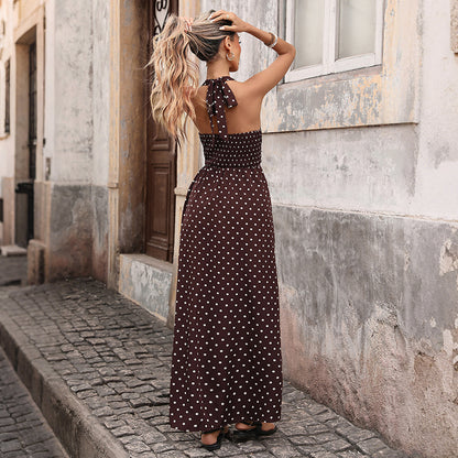 Casual Dot Slim V-neck