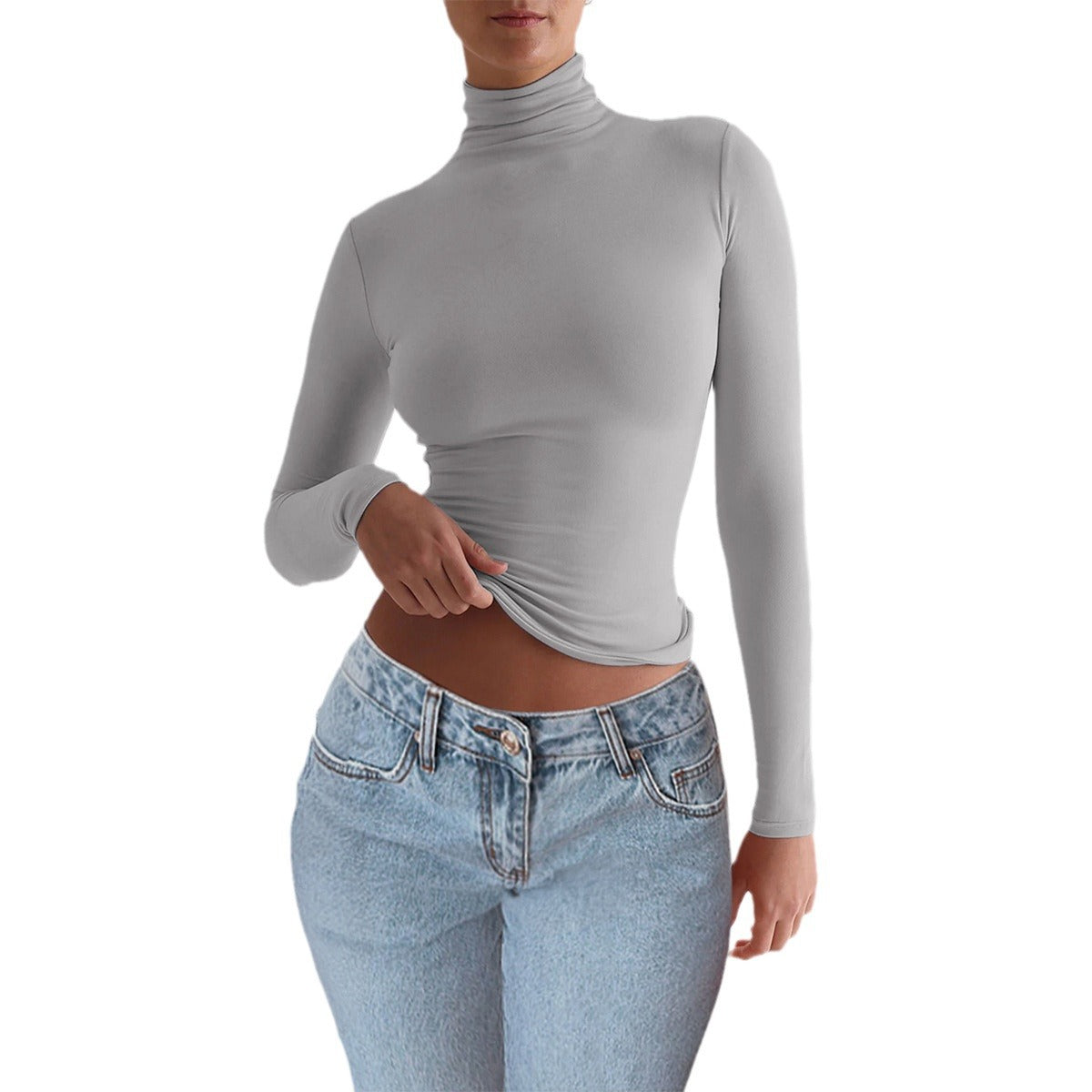 Y2K Slim Turtleneck T-shirt