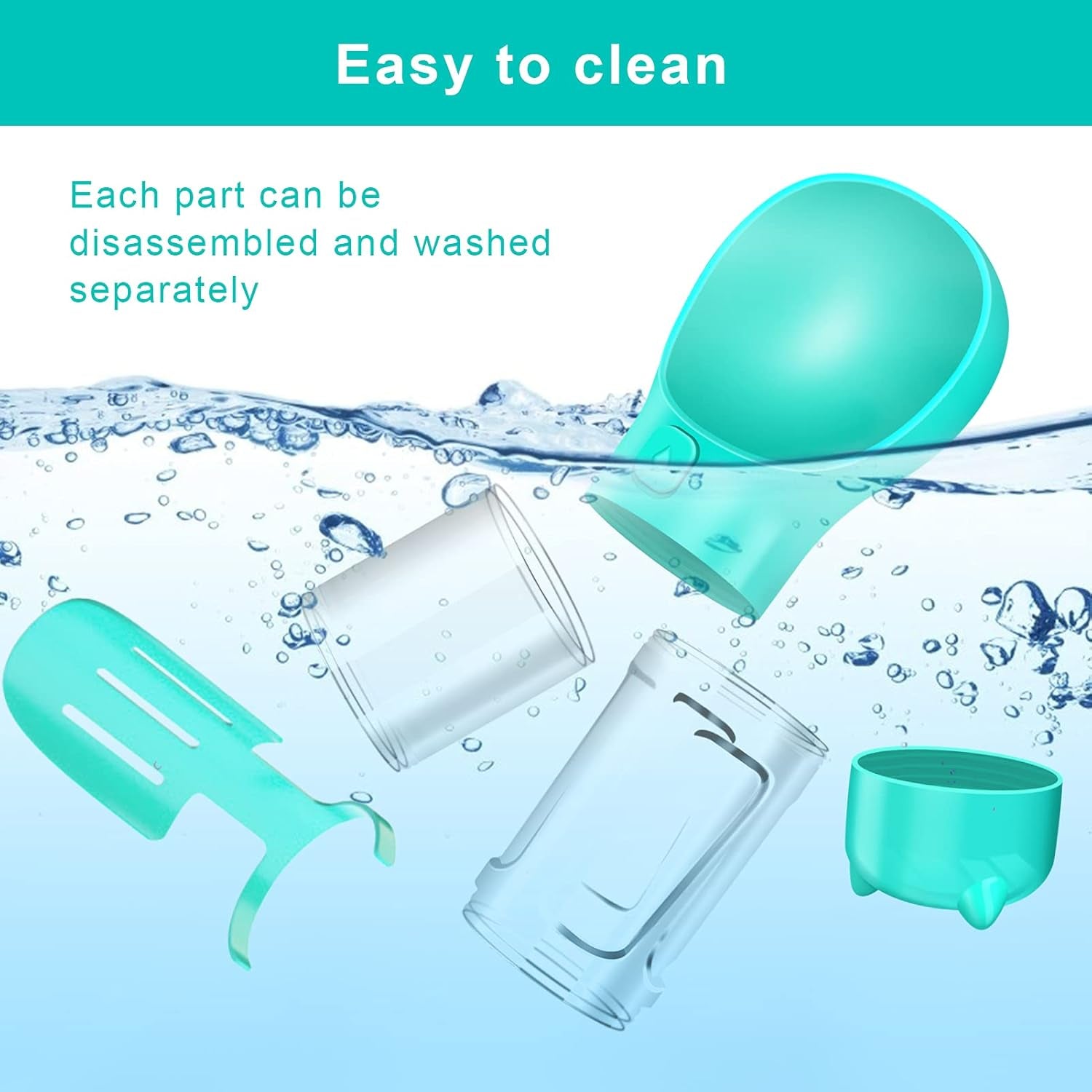 Dog Water Bottle, Leak Proof Portable Puppy Water Dispenser with Drinking Feeder for Pets Outdoor Walking, Hiking, Travel, Food Grade Plastic, BPA Free