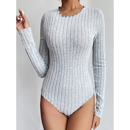 Fluted Collar Slim-fit Long-sleeved T-shirt