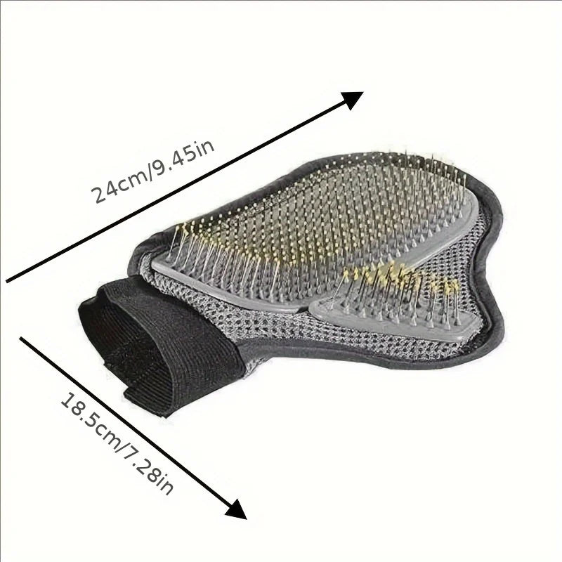 Gentle Deshedding Pet Grooming Glove - Efficient Dog & Cat Hair Removal Brush with Massage Tips