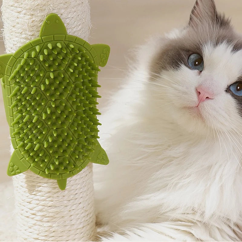 Cat Brush Comb Cat Toy Kitten Grooming Self Cleaning Wall Corner Scratcher Cats Massage Silicone Comb Brush Cat Accessories