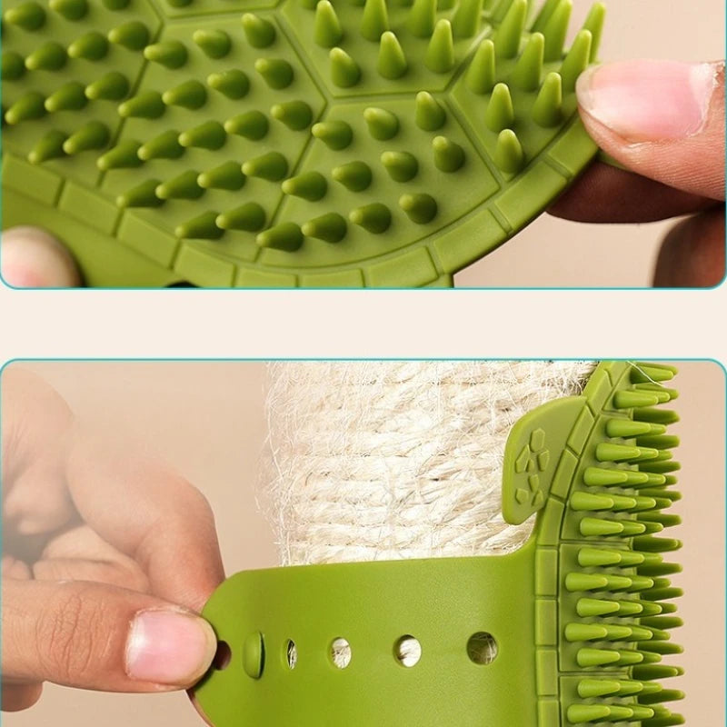 Cat Brush Comb Cat Toy Kitten Grooming Self Cleaning Wall Corner Scratcher Cats Massage Silicone Comb Brush Cat Accessories