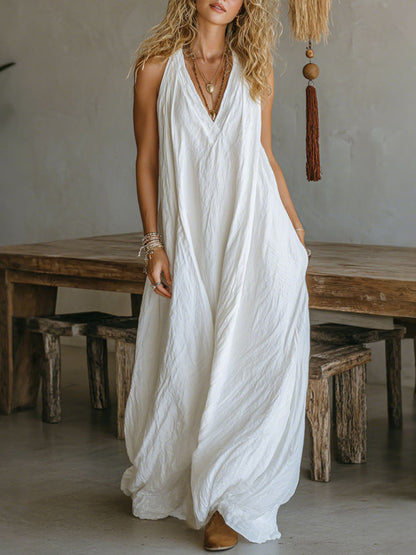 Sleeveless Loose Fit Vest V-neck