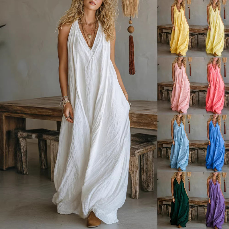 Sleeveless Loose Fit Vest V-neck